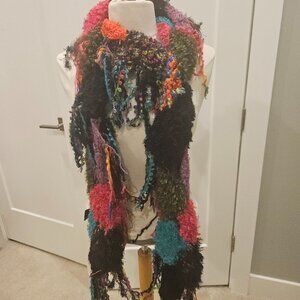 STEVE MADDEN CHUNKY KNIT TASSEL WRAP SCARF